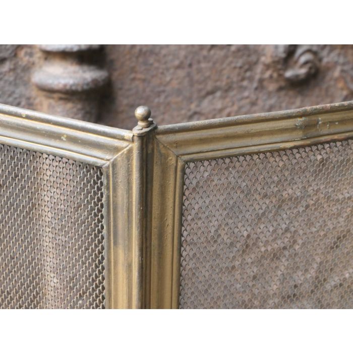 Antikes Französisches Funkenschutzgitter aus Messing, Eisen-Gitter, Eisen 