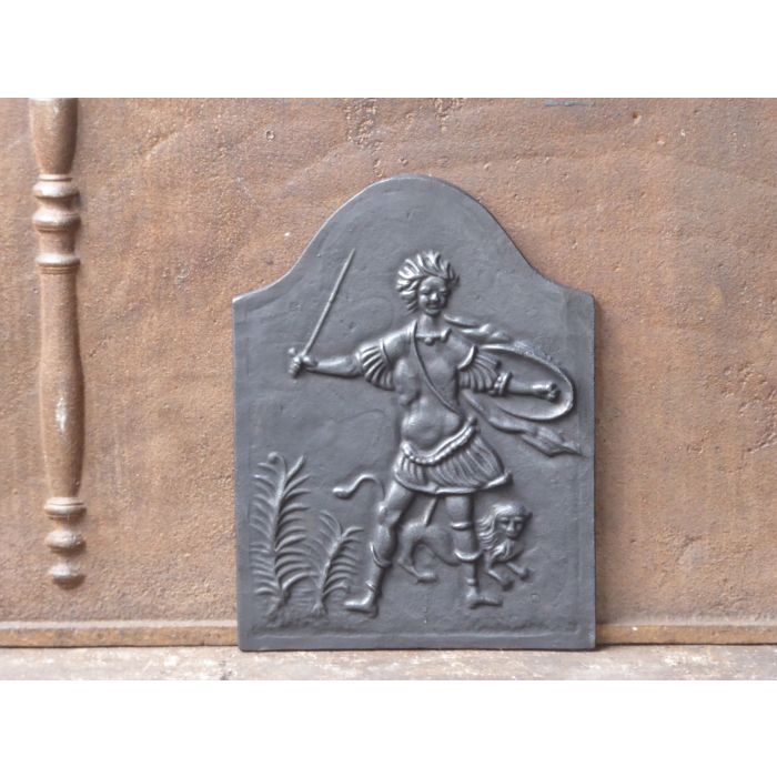 Kaminplatte 'Herkules und der Löwe' aus Gusseisen 